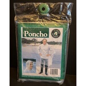 Vintage Rain Poncho Academy Broadway Hood Sealed Package New Unused 1992